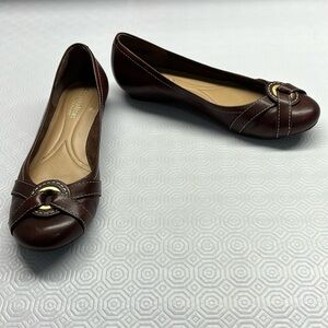 Naturalizer Daily N5 Comfort Leather Flats Size 6.5 Brown